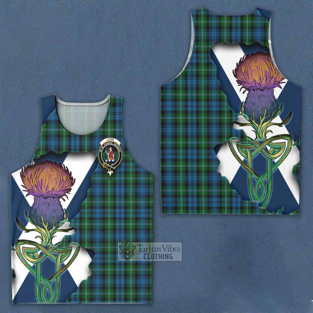 Lyon Tartan Family Crest Men's Tank Top Scottish Thistle Celtic Inspired - Tartan Vibes Clothing