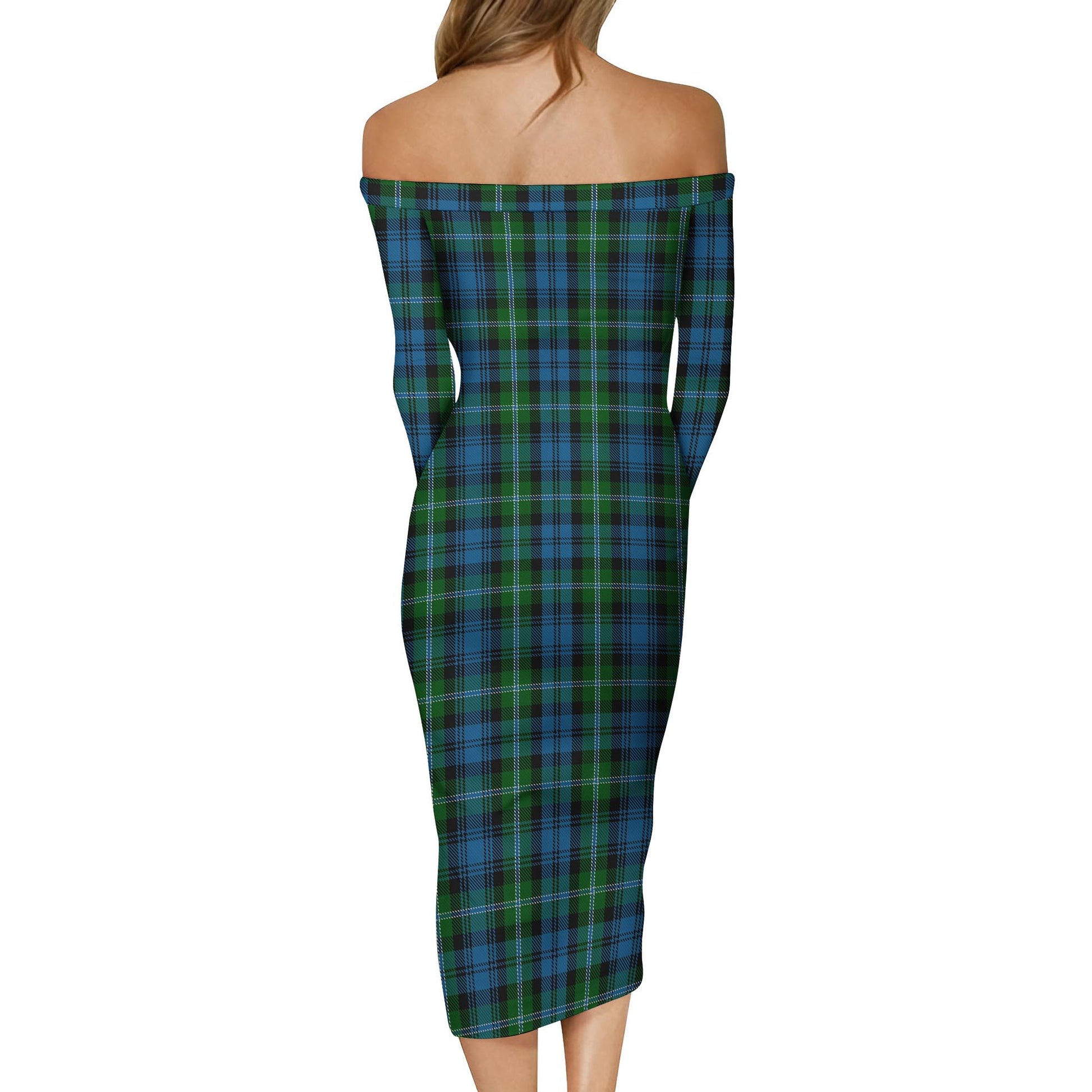 Lyon Tartan Off Shoulder Lady Dress - Tartan Vibes Clothing