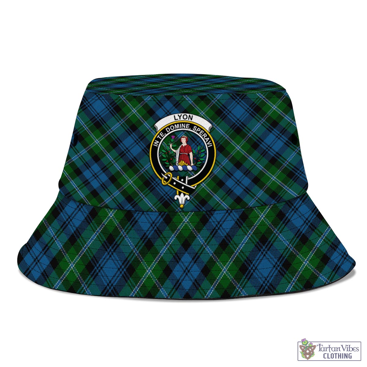Lyon Tartan Bucket Hat with Family Crest - Tartan Vibes Clothing