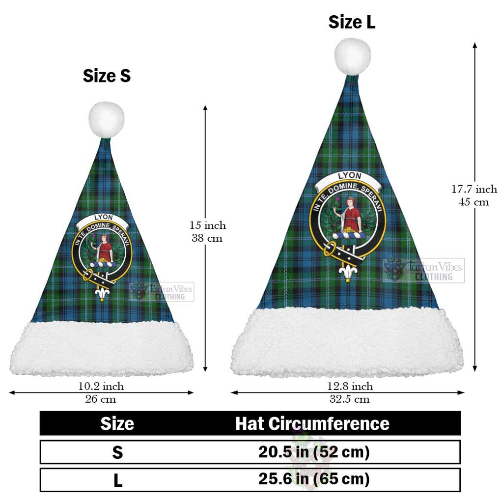 Lyon Tartan Christmas Santa Hats with Family Crest Christmas Hat L 25.6in (65cm) - Tartan Vibes Clothing