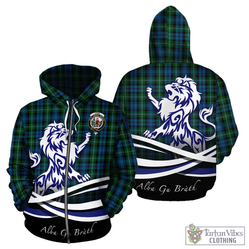 Lyon Tartan Hoodie with Alba Gu Brath Regal Lion Emblem - Tartan Vibes Clothing