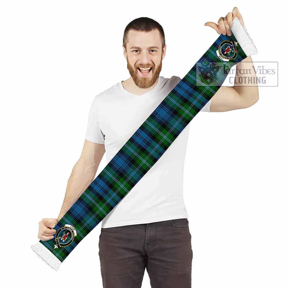Lyon Tartan Ruffneck Scarf with Family Crest - Tartan Vibes Clothing
