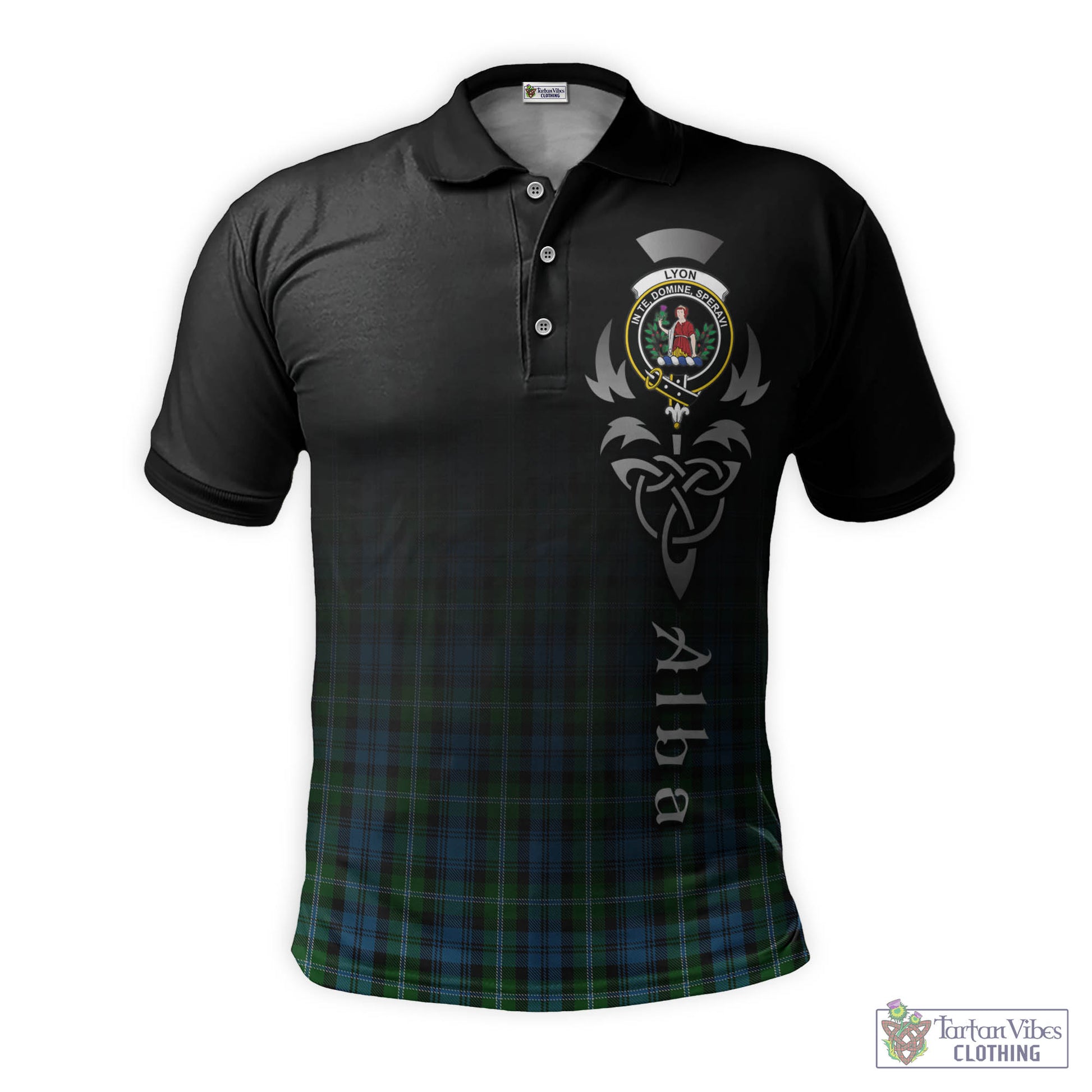 Lyon Tartan Polo Shirt Featuring Alba Gu Brath Family Crest Celtic Inspired - Tartan Vibes Clothing