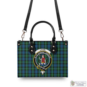 Lyon Tartan Luxury Leather Handbags with Family Crest - Tartan Vibes Clothing