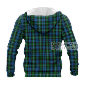 Lyon Tartan Knitted Hoodie with Family Crest DNA In Me Style - Tartan Vibes Clothing