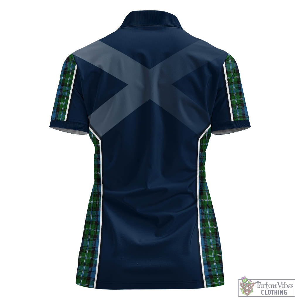 Tartan Vibes Clothing Lyon Tartan Women's Polo Shirt with Family Crest and Lion Rampant Vibes Sport Style
