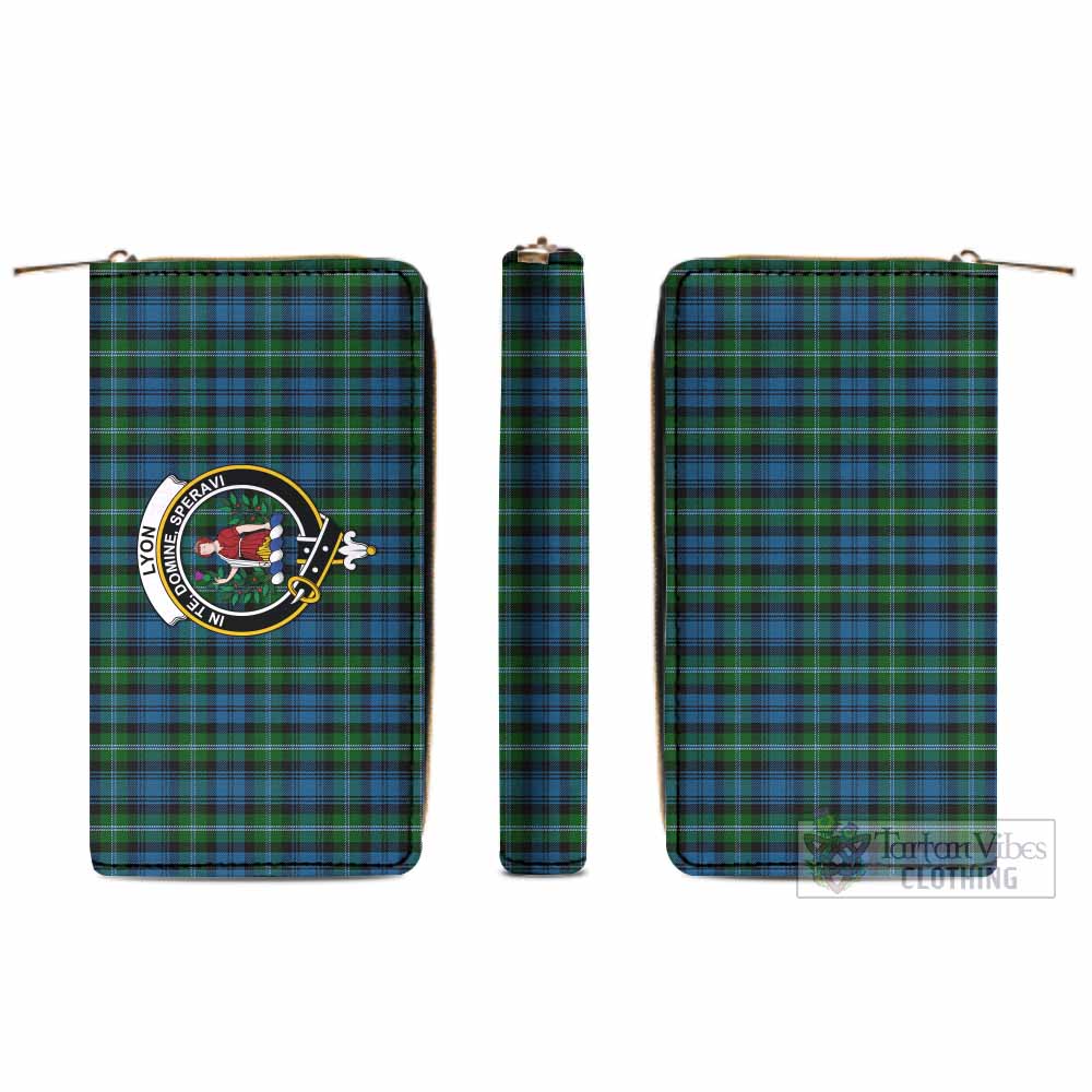 Lyon Tartan Women's Leather Wallet with Family Crest - Tartan Vibes Clothing