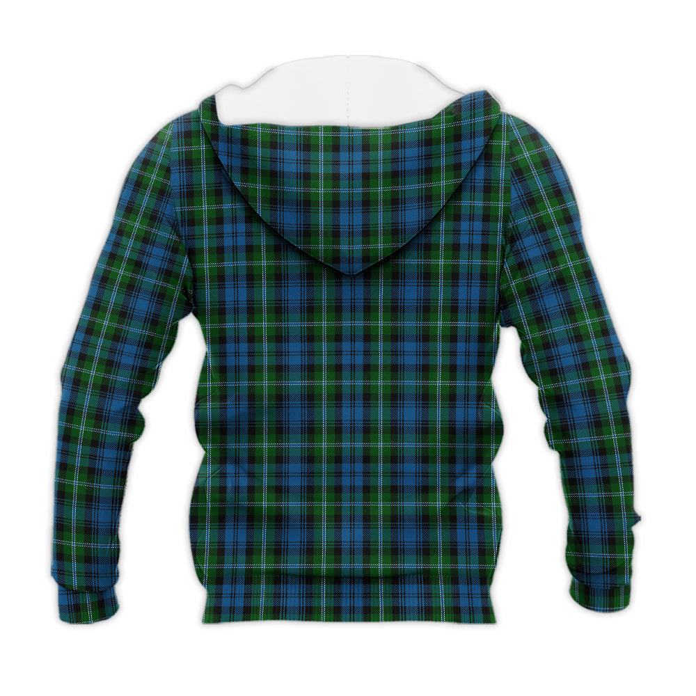 Lyon Tartan Knitted Hoodie with Family Crest - Tartan Vibes Clothing