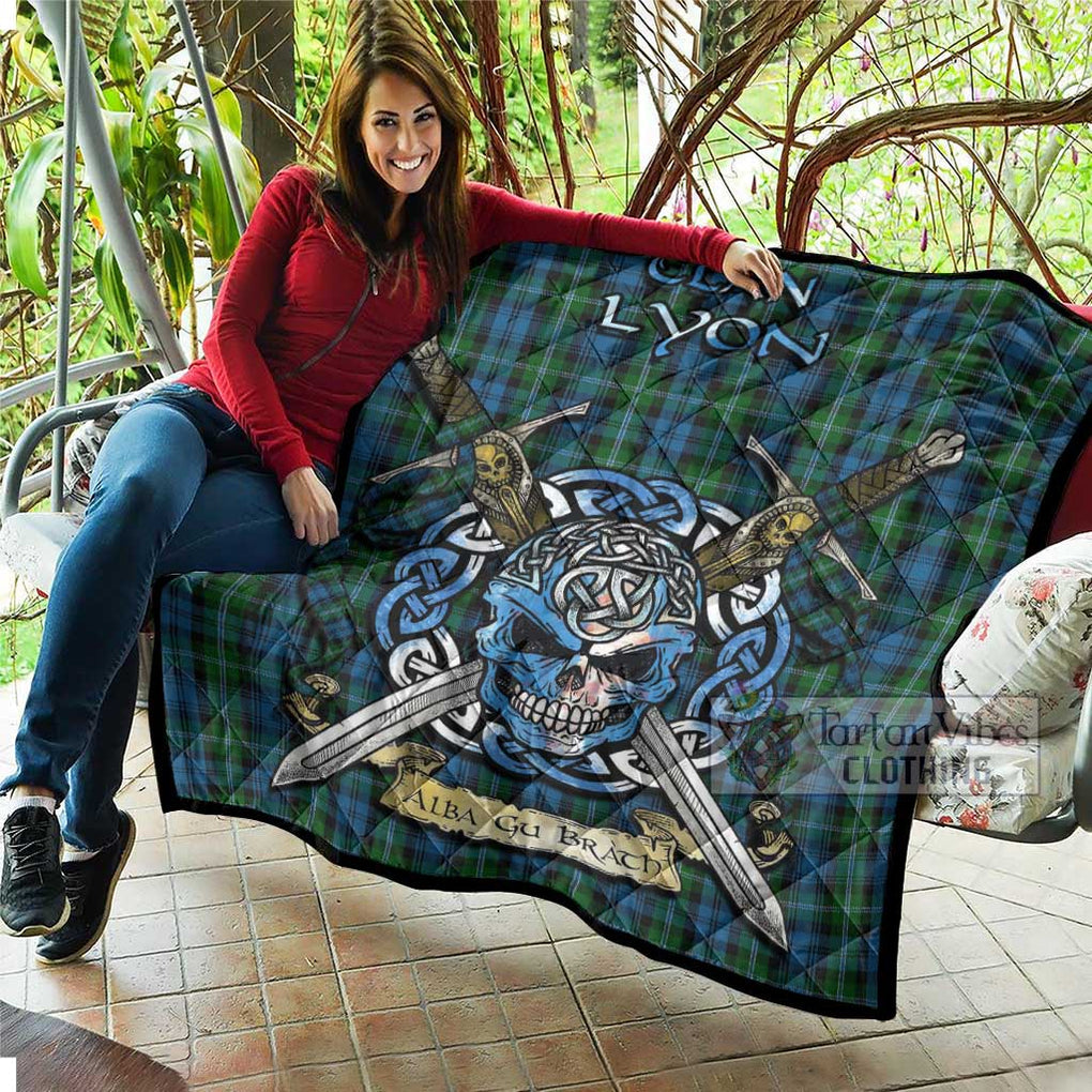 Lyon Tartan Quilt with Celtic Skull Alba Gu Brath Style - Tartan Vibes Clothing