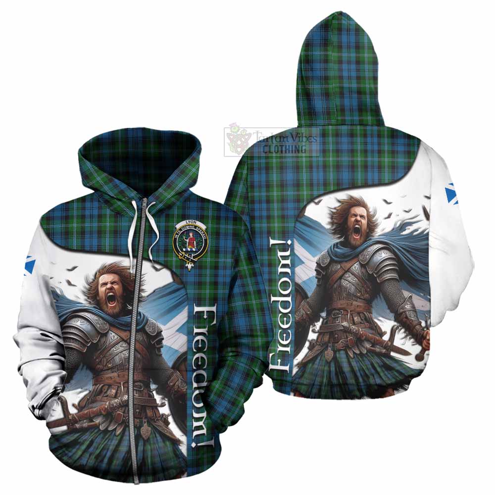 Lyon Crest Tartan Hoodie Inspired by the Freedom of Scottish Warrior Zip Hoodie - Tartan Vibes Clothing