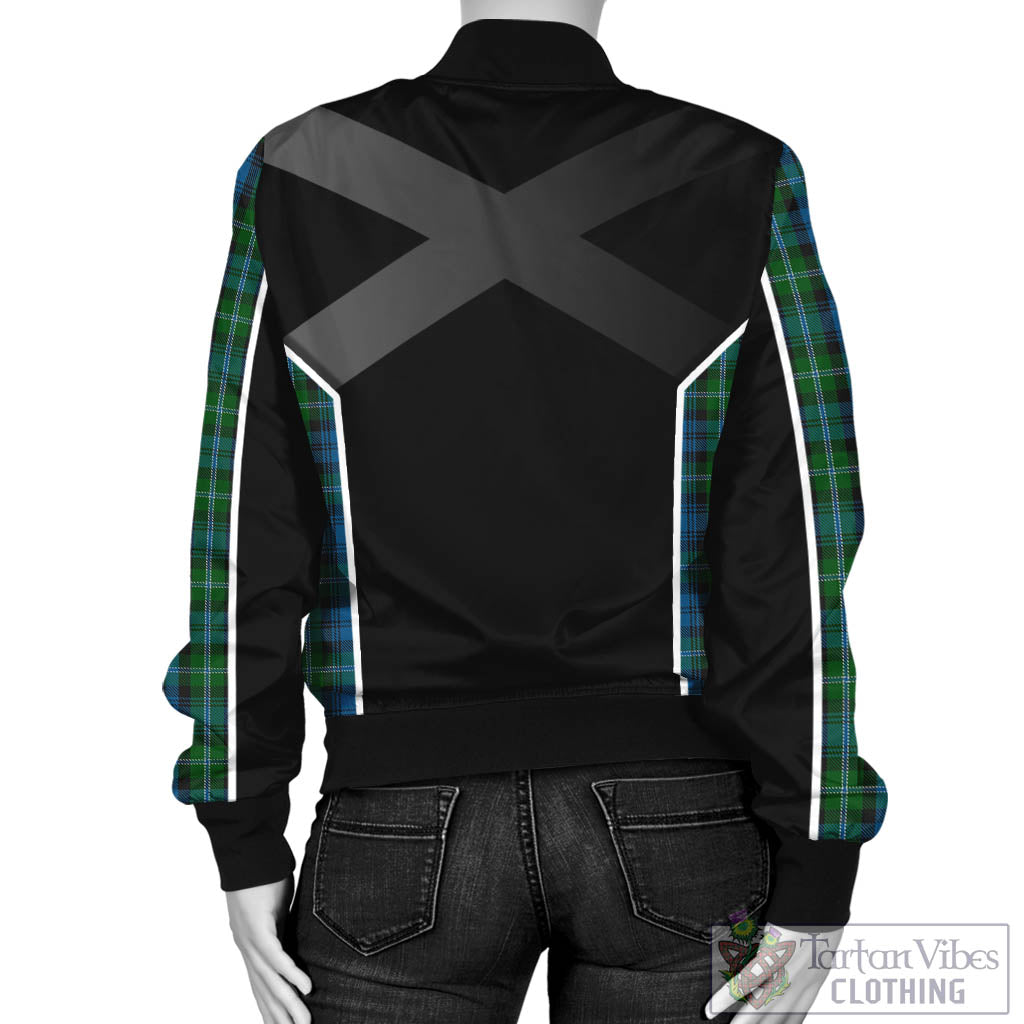 Lyon Tartan Bomber Jacket with Family Crest and Scottish Thistle Vibes Sport Style - Tartan Vibes Clothing
