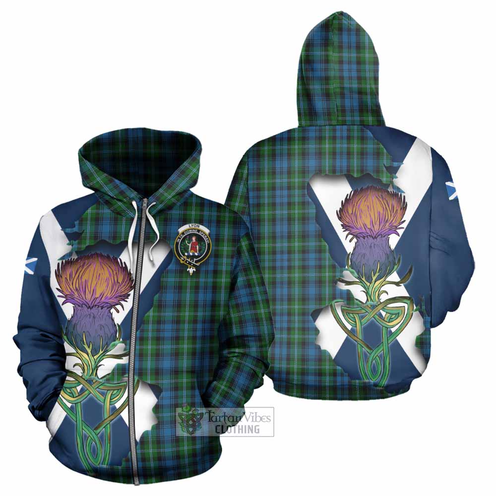 Lyon Tartan Family Crest Hoodie Scottish Thistle Celtic Inspired Zip Hoodie - Tartan Vibes Clothing