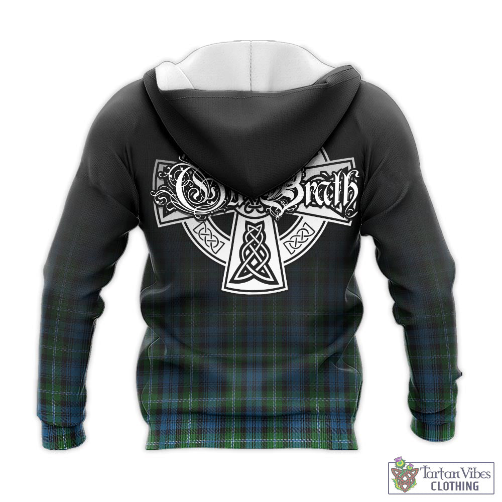 Tartan Vibes Clothing Lyon Tartan Knitted Hoodie Featuring Alba Gu Brath Family Crest Celtic Inspired