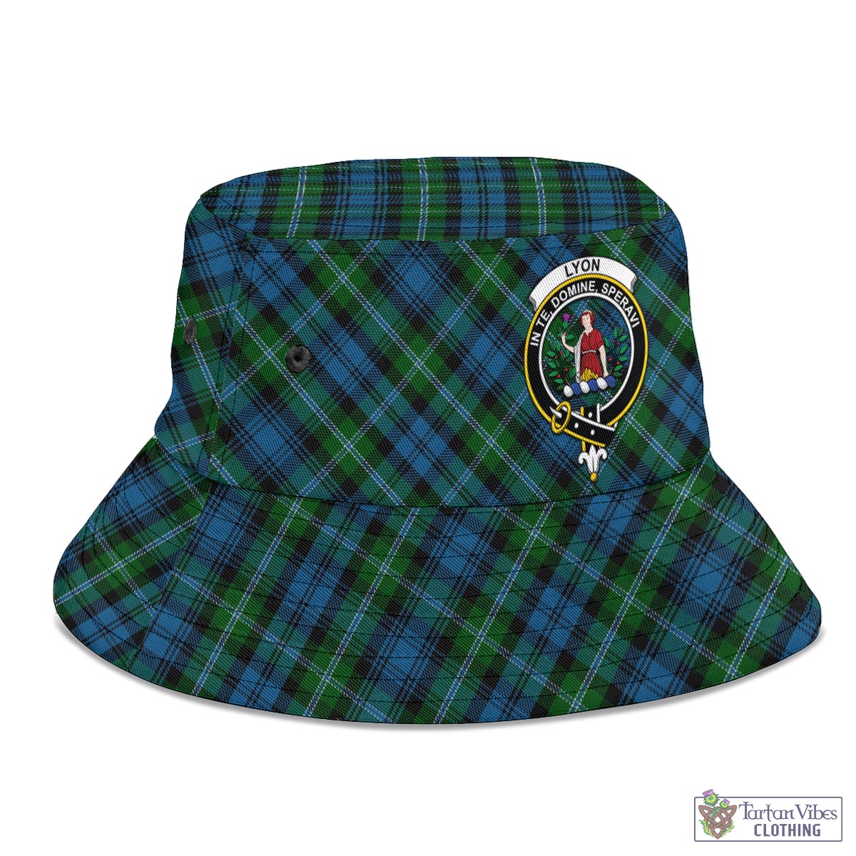 Lyon Tartan Bucket Hat with Family Crest - Tartan Vibes Clothing