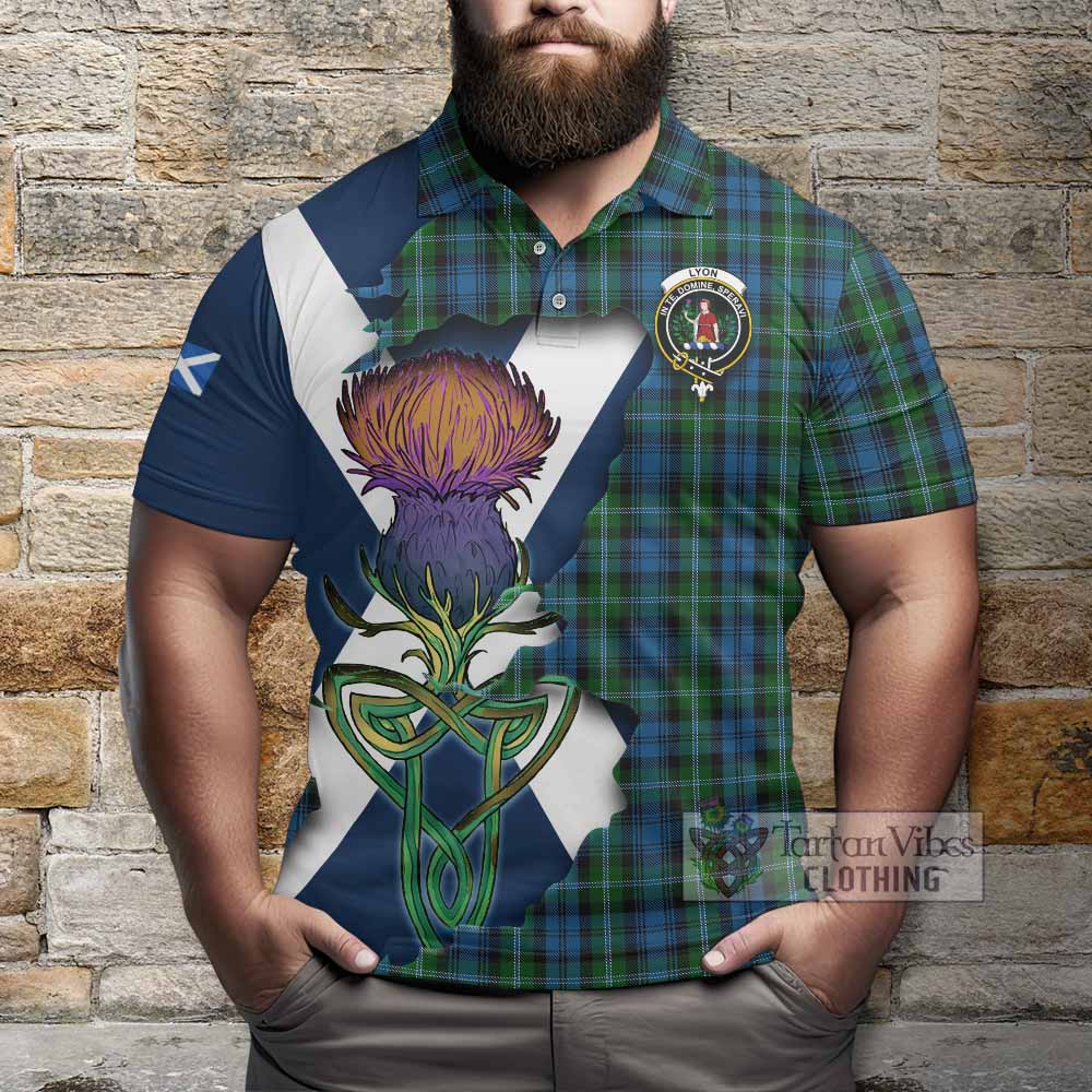 Lyon Tartan Family Crest Polo Shirt Scottish Thistle Celtic Inspired - Tartan Vibes Clothing