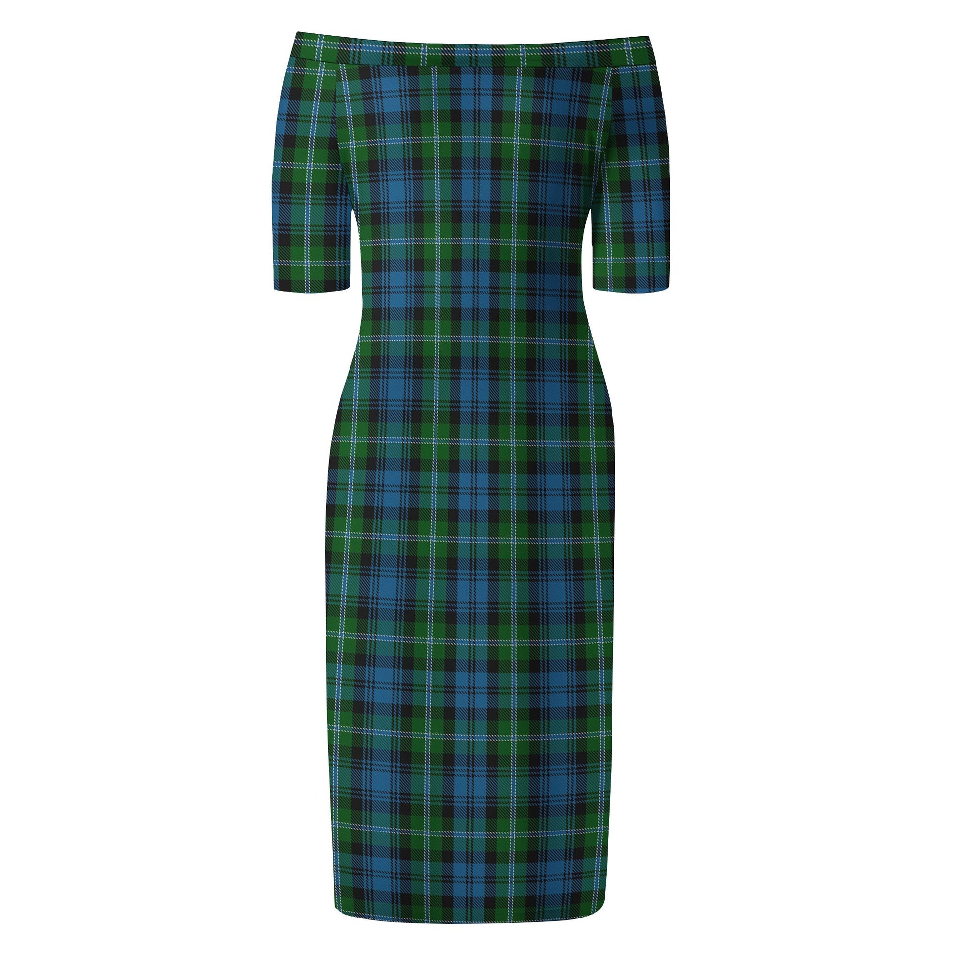 Lyon Tartan Off Shoulder Lady Dress - Tartan Vibes Clothing