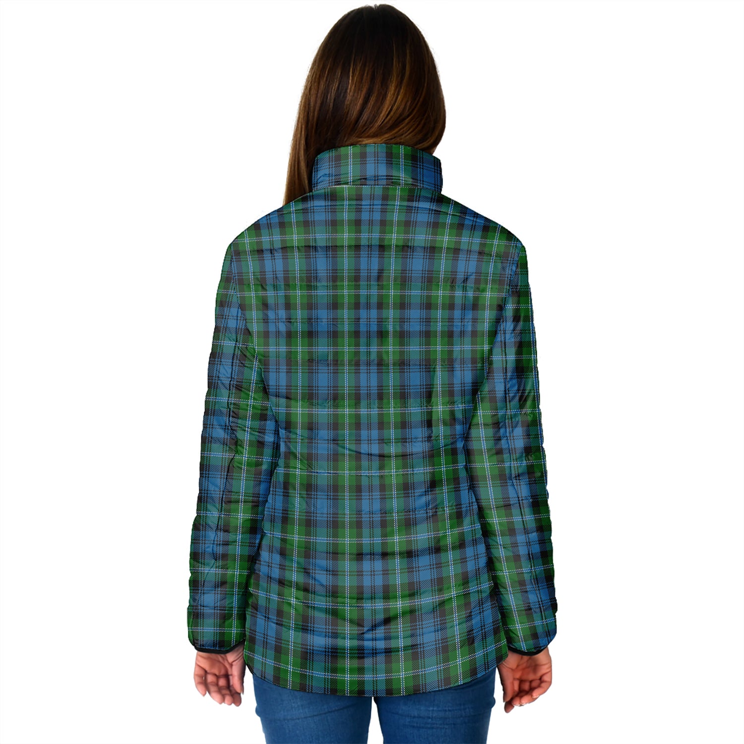 Lyon Tartan Padded Jacket with Family Crest - Tartan Vibes Clothing