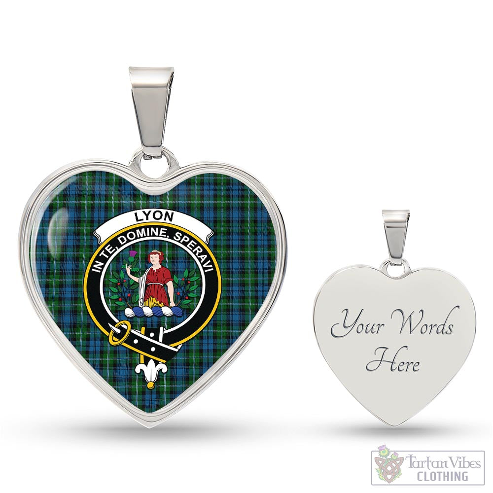 Lyon Tartan Heart Necklace with Family Crest Luxury Necklace (Silver) Yes - Tartan Vibes Clothing