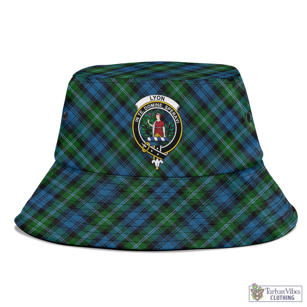 Lyon Tartan Bucket Hat with Family Crest - Tartan Vibes Clothing