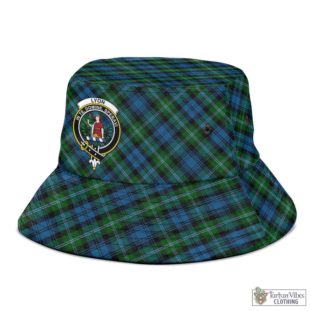 Lyon Tartan Bucket Hat with Family Crest - Tartan Vibes Clothing