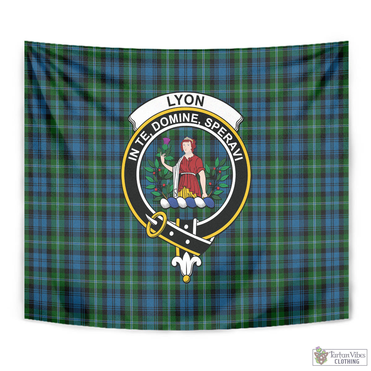 Lyon Tartan Tapestry Wall Hanging and Home Decor for Room with Family Crest - Tartan Vibes Clothing