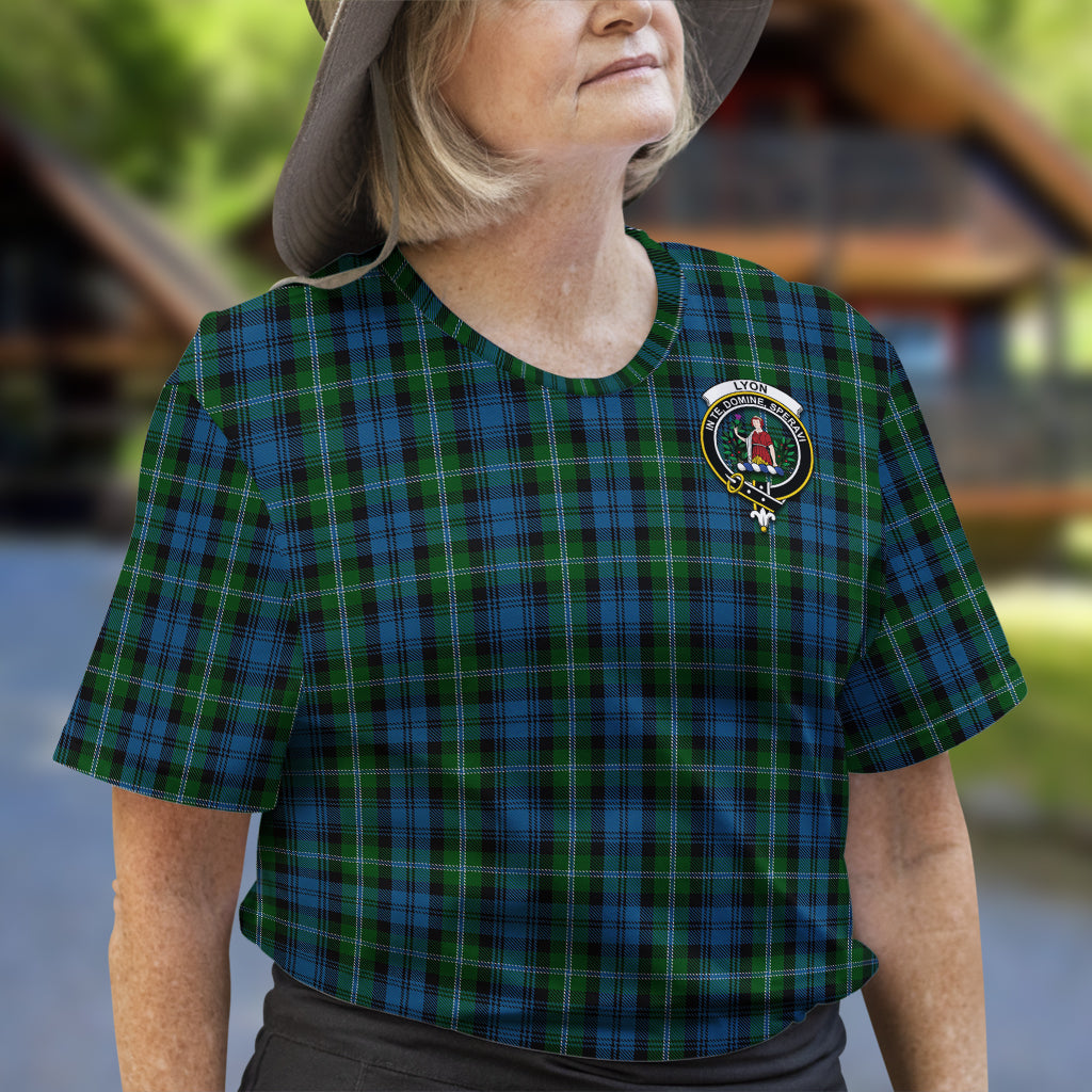 Lyon Tartan T-Shirt with Family Crest - Tartan Vibes Clothing