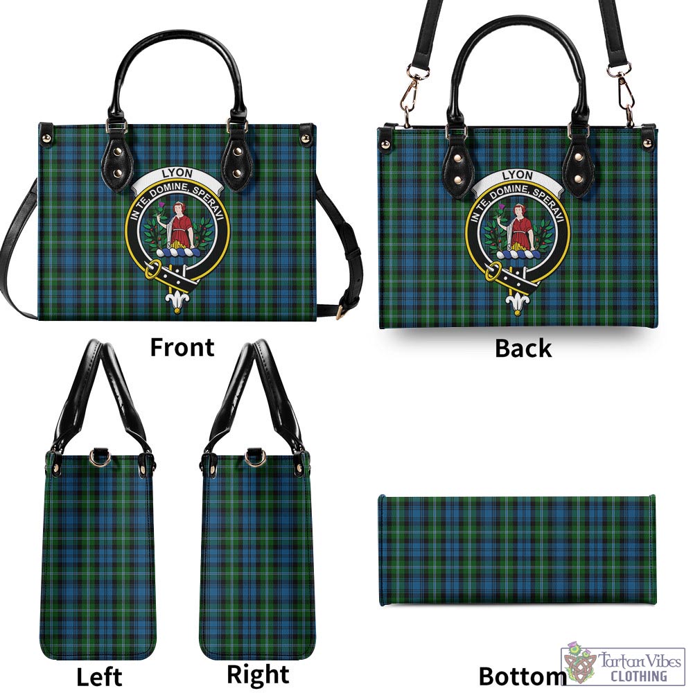 Lyon Tartan Luxury Leather Handbags with Family Crest - Tartan Vibes Clothing
