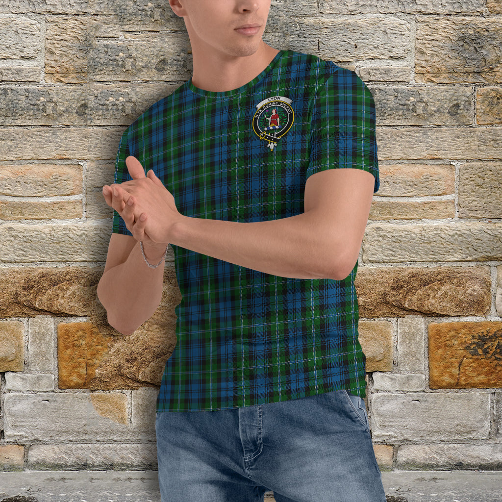 Lyon Tartan T-Shirt with Family Crest - Tartan Vibes Clothing