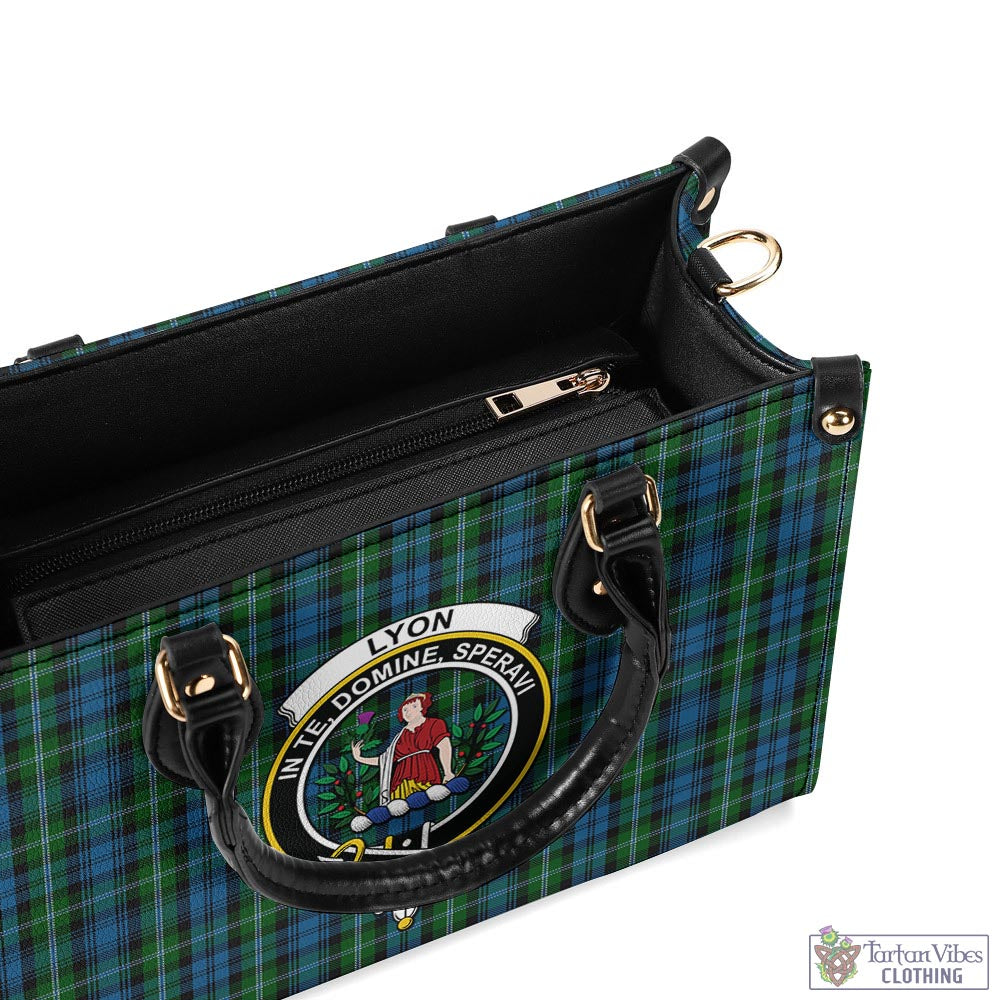 Lyon Tartan Luxury Leather Handbags with Family Crest - Tartan Vibes Clothing