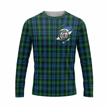 Lyon Clan Crest In Me Tartan Long Sleeve T-Shirt Scotland Flag Style