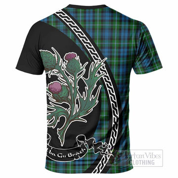 Lyon Family Crest Tartan T-Shirt Alba Thistle Inspired