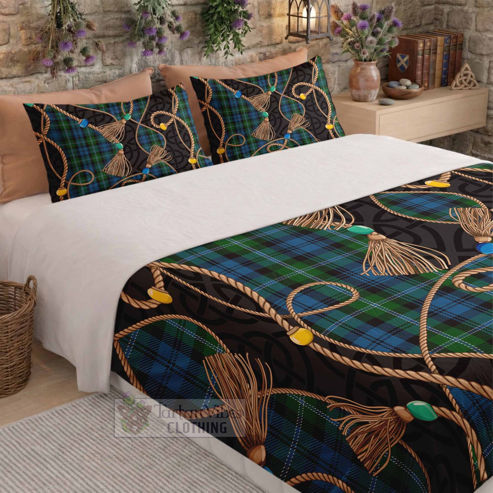Lyon Scottish Tartan Twisted Ropes Stylized Bedding Set - Tartan Vibes Clothing
