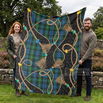 Lyon Scottish Tartan Twisted Ropes Stylized Blanket - Tartan Vibes Clothing