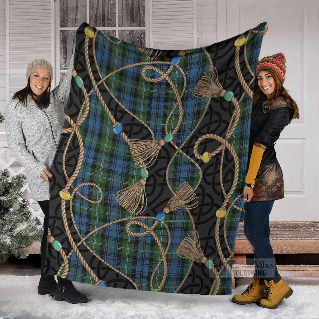 Lyon Scottish Tartan Twisted Ropes Stylized Blanket - Tartan Vibes Clothing