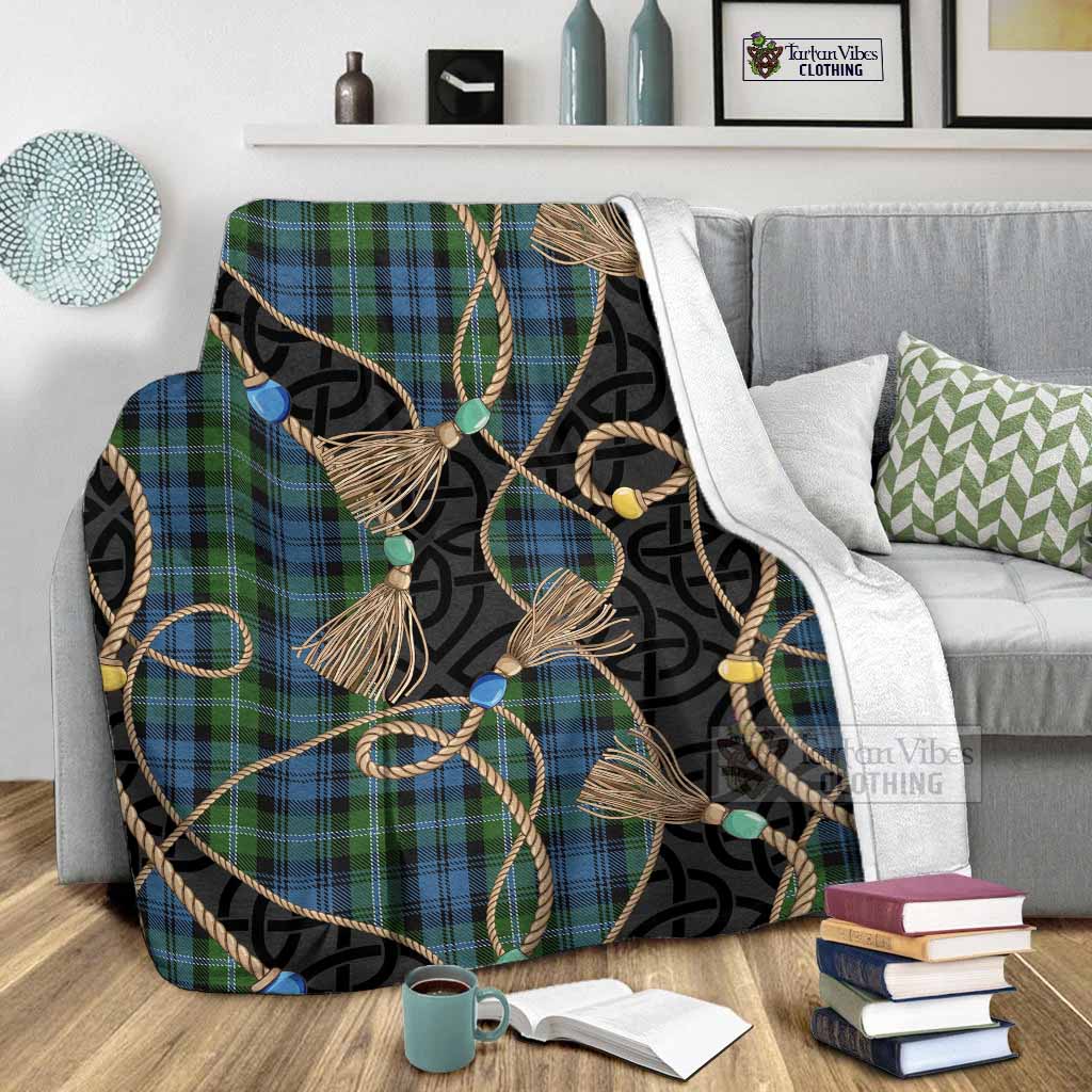 Lyon Scottish Tartan Twisted Ropes Stylized Blanket - Tartan Vibes Clothing