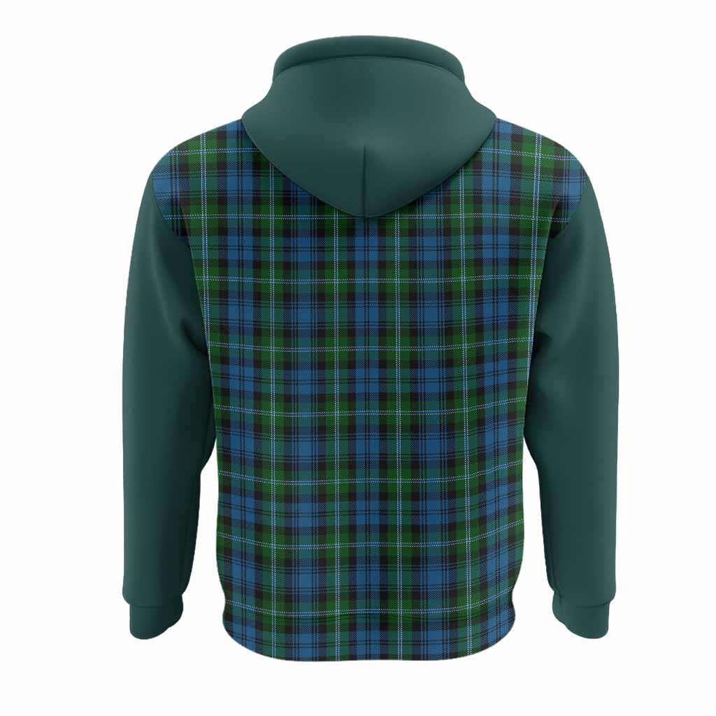 Lyon Tartan Accent Hoodie with Family Crest