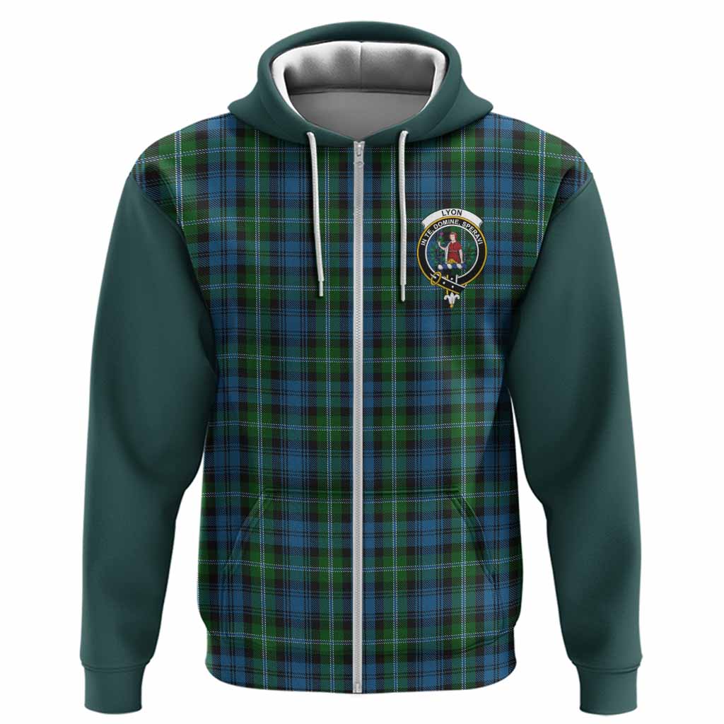 Lyon Tartan Accent Hoodie with Family Crest