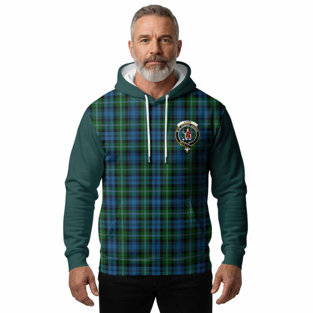 Lyon Tartan Accent Hoodie with Family Crest