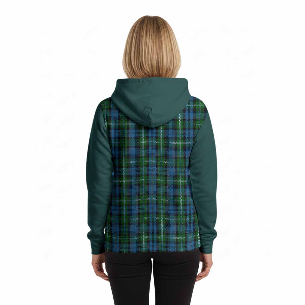 Lyon Tartan Accent Hoodie with Family Crest
