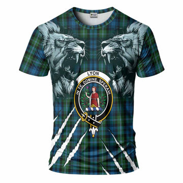 Lyon Tartan Crest T-Shirt Ferocious Lion Style