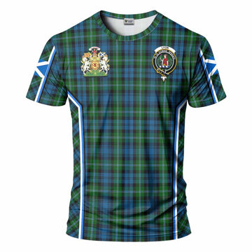Lyon Tartan Crest T-shirt Scotland Coat of Arm Flag Style