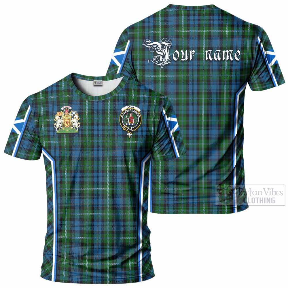 Lyon Tartan Crest T-shirt Scotland Coat of Arm Flag Style - Tartan Vibes Clothing