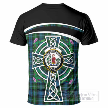 Lyon Tartan Crest T-Shirt Scottish Thistle Celtic Cross Alba Gu Brath