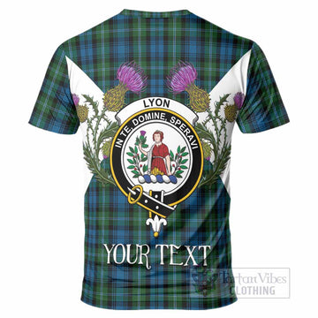 Lyon Tartan Family Crest T-Shirt Scottish Burns Night Thistle Floral