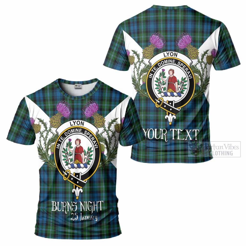 Lyon Tartan Family Crest T-Shirt Scottish Burns Night Thistle Floral