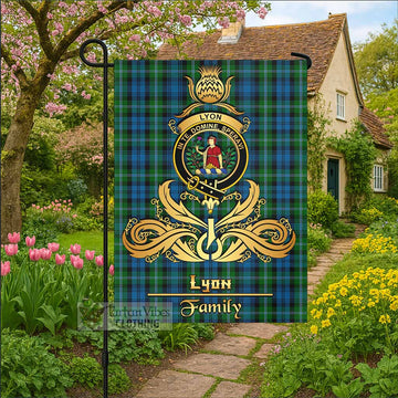 Lyon Tartan Garden Flag with Highland Thistle Cherish Family Crest Style - Tartan Vibes Clothing