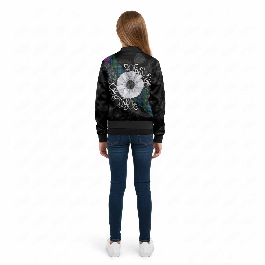 Lyon Tartan Kid Bomber Jacket Jacobite White Rose - Tartan Vibes Clothing