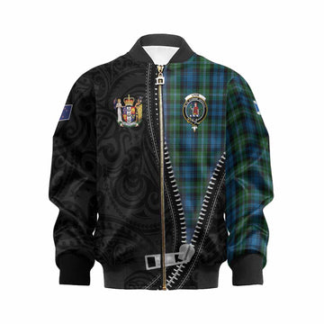 Lyon Tartan Kid Bomber Jacket New Zealand Pattern Unique Zipper Stylized