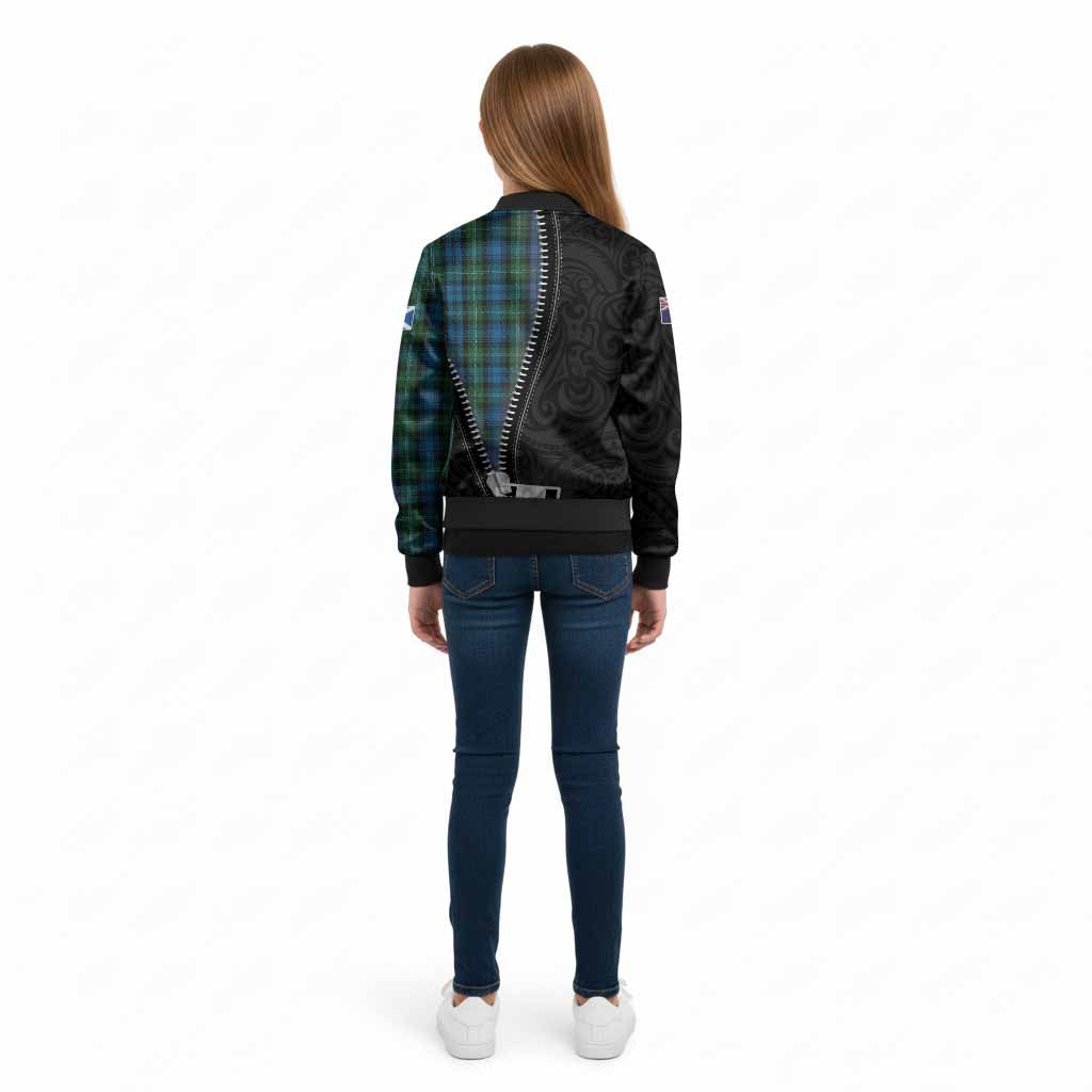 Lyon Tartan Kid Bomber Jacket New Zealand Pattern Unique Zipper Stylized