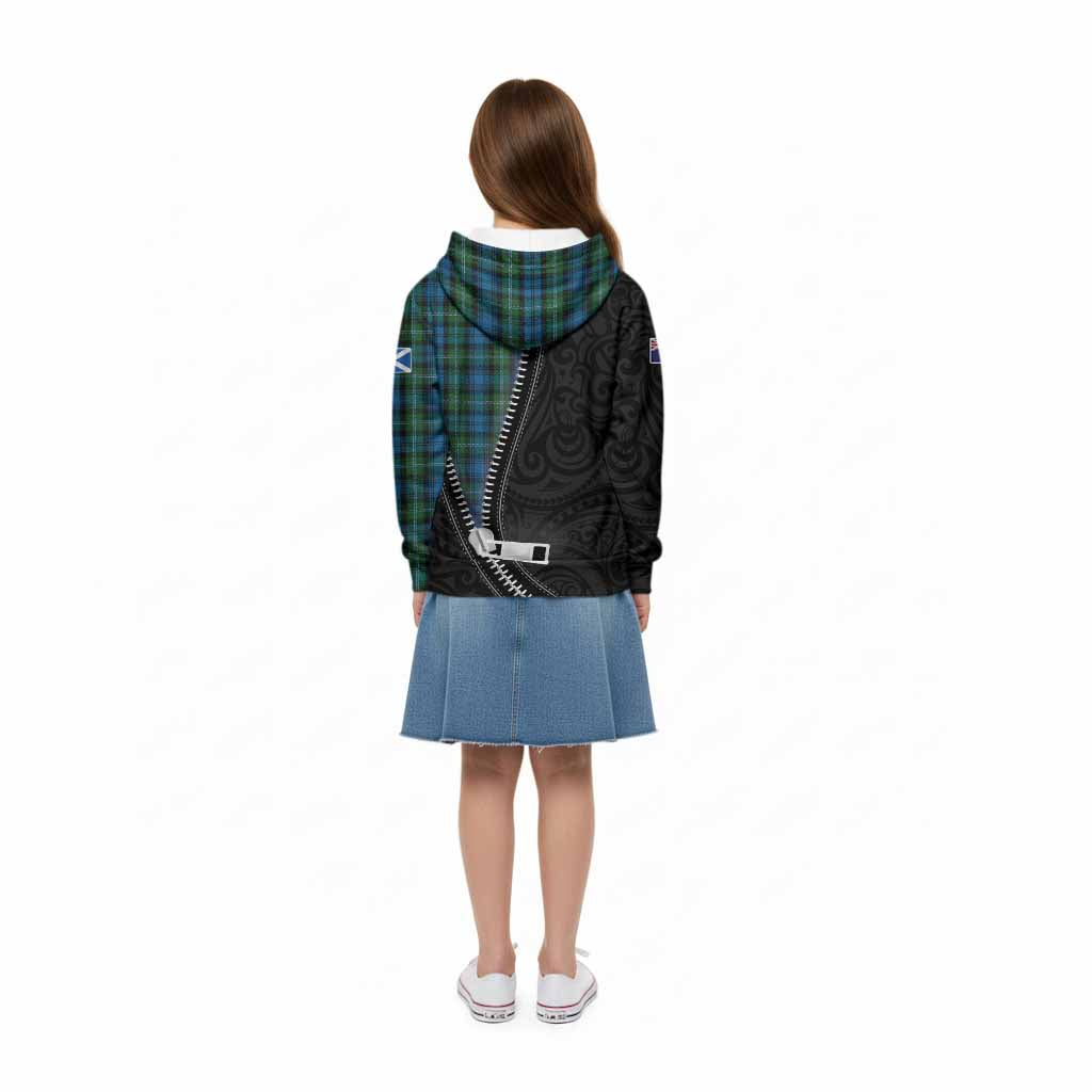 Lyon Tartan Kid Hoodie New Zealand Pattern Unique Zipper Stylized